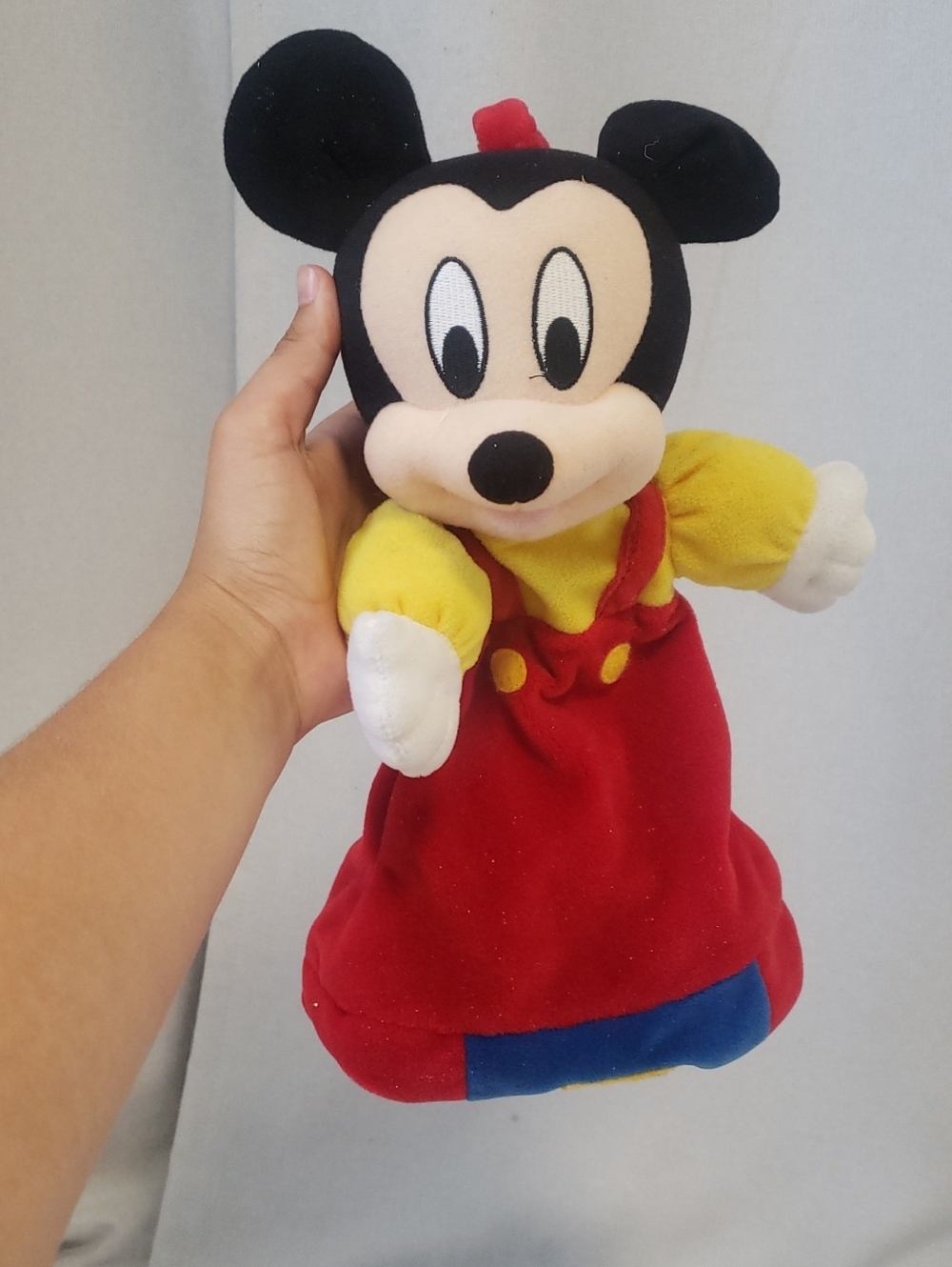 RARE Vintage Disney Mickey Mouse Plush Music Hand Puppet BABY